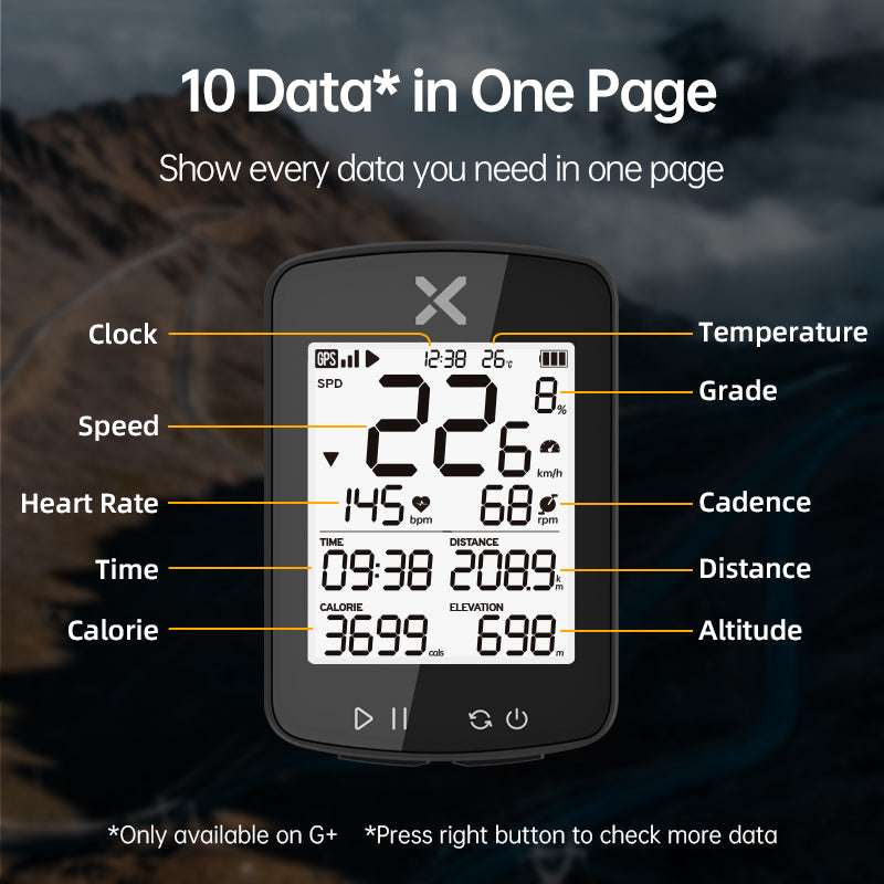 XOSS G+ GPS Smart Cycling Computer with Ryder AirTag Mount view 4