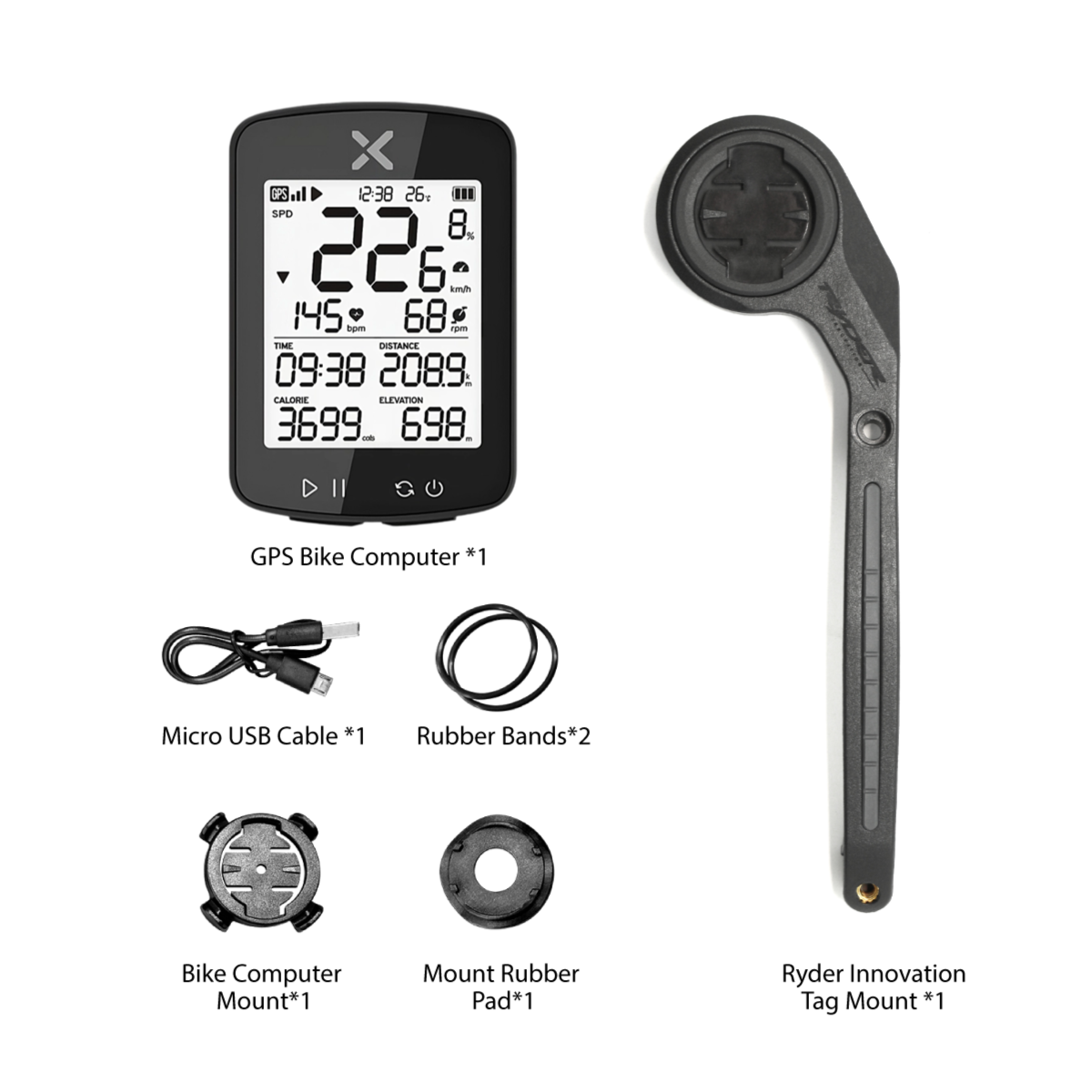 XOSS G+ GPS Smart Cycling Computer with Ryder AirTag Mount - Image 5